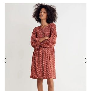 Challis Button-Front Mini Dress in Tiny Daisy